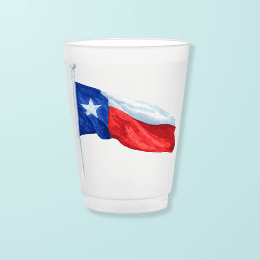 Waving Texas Flag Frosted Cups - themonogram manor 