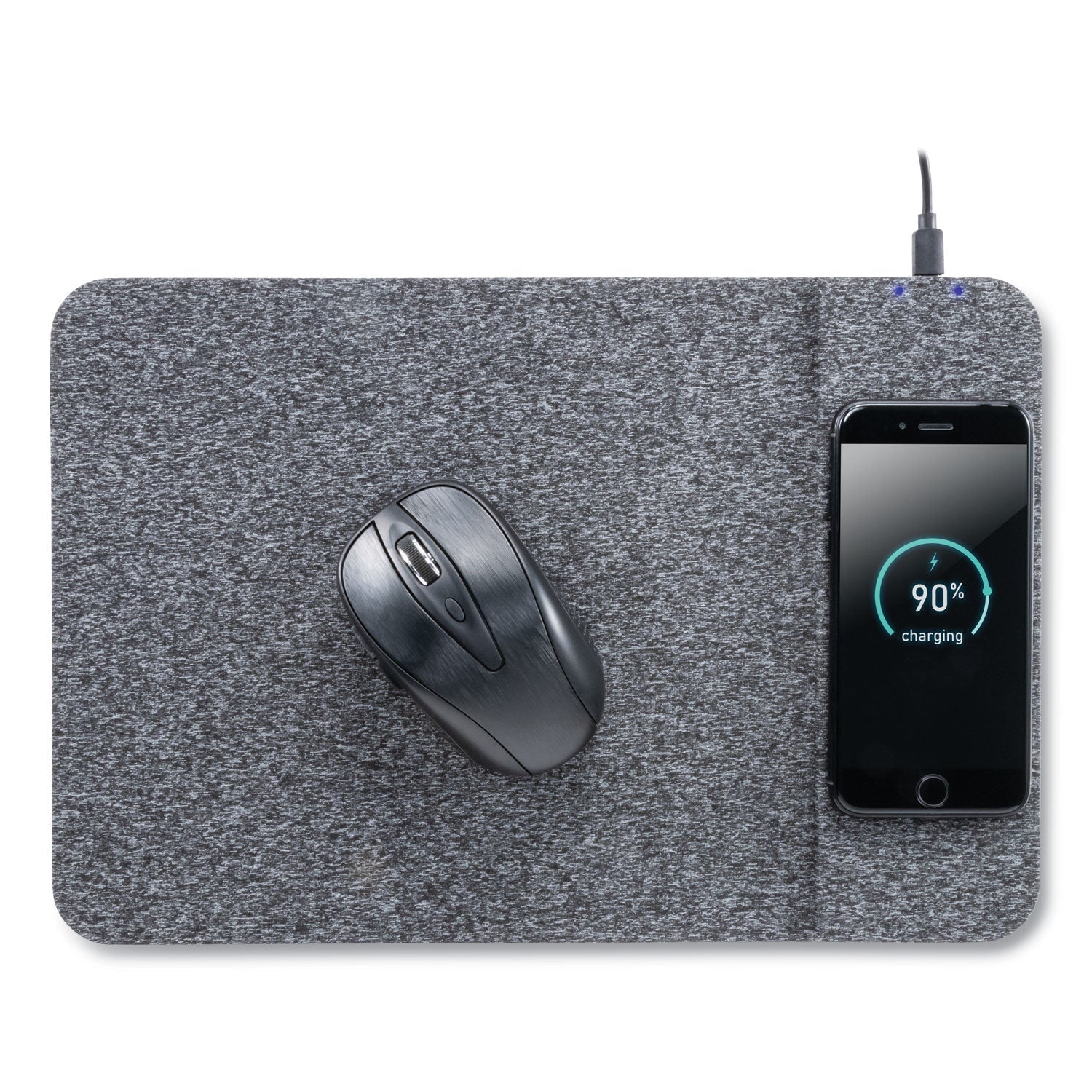 Allsop Powertrack Wireless Charging Mouse Pad, 13 x 8.75, Gray - themonogram manor 