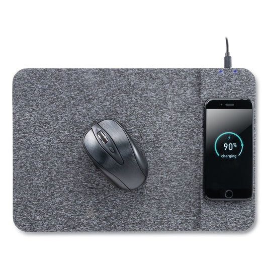 Allsop Powertrack Wireless Charging Mouse Pad, 13 x 8.75, Gray - themonogram manor 