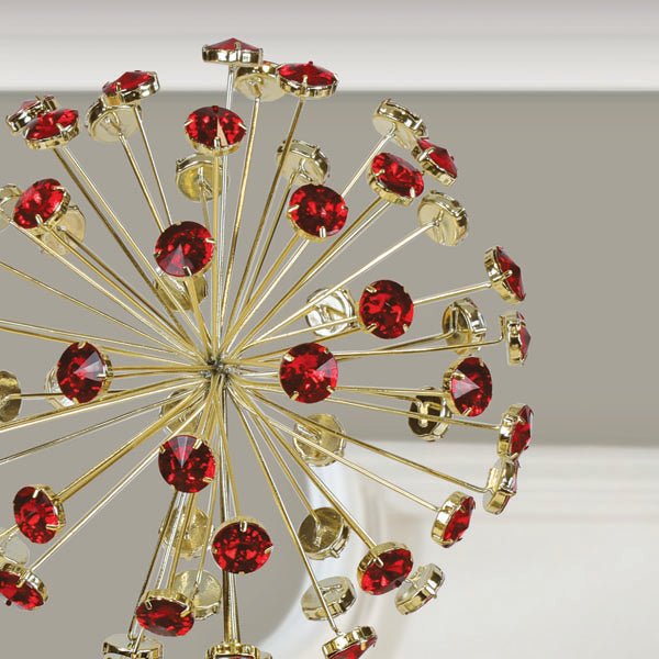 12" Red Crystal Burst Tree Topper - themonogram manor 
