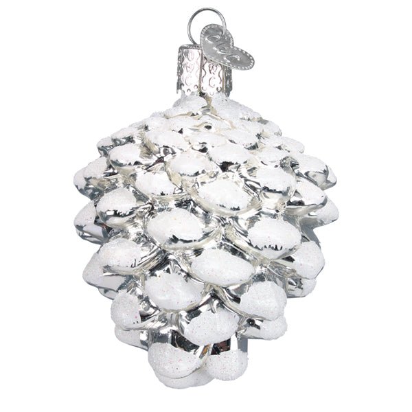 Snow - capped Silver Snowy Cone Ornament - themonogram manor 
