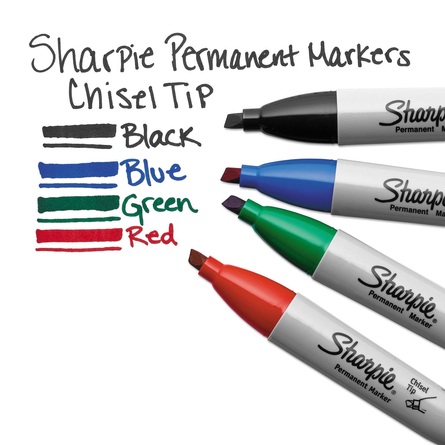 Sharpie Chisel Tip Permanent Marker, Medium Chisel Tip, Blue, Dozen - themonogram manor 