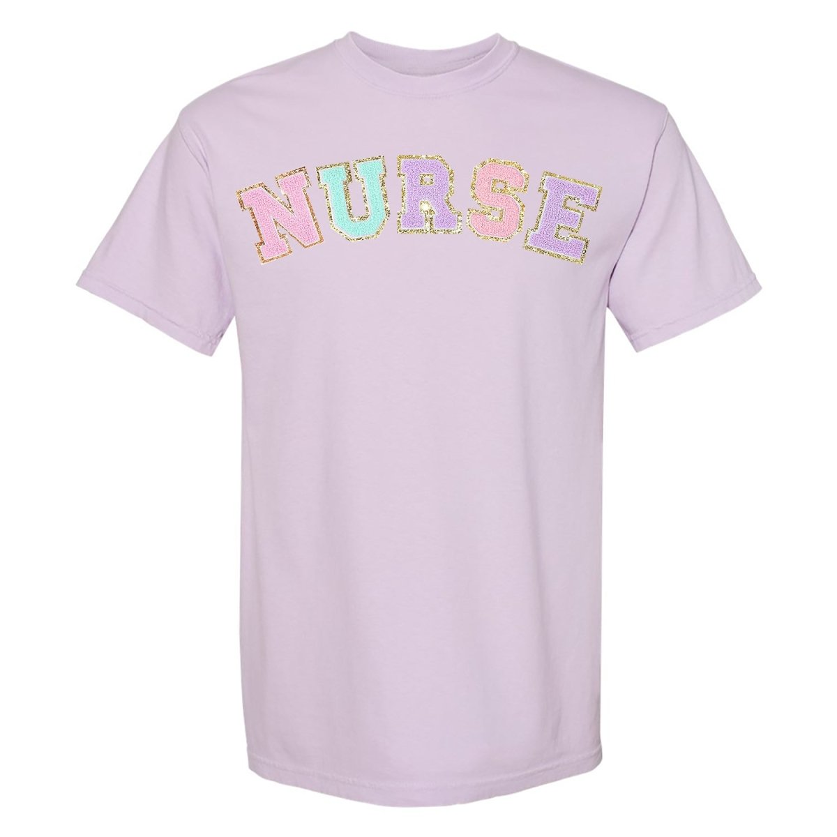 Nurse Colorful Letter Patch Comfort Colors T-Shirt - themonogram manor 