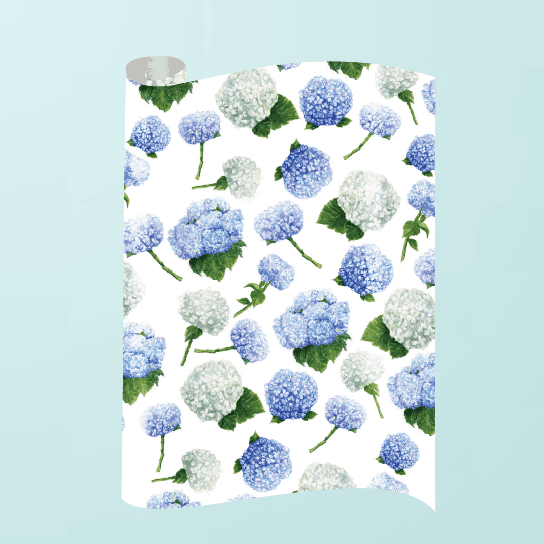 Hydrangea Pattern Gift Wrap - themonogram manor 