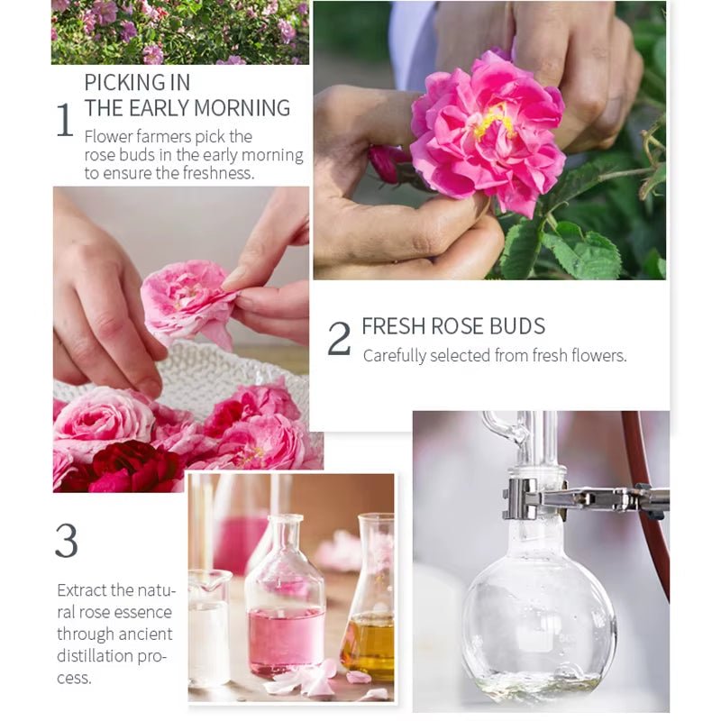 12Pc Rose Flower Extract Face Mask Korean Whitening Sheet Mask Moisturizing Mask Nourishing Skincare Facial Korean Fresh Product - themonogram manor 