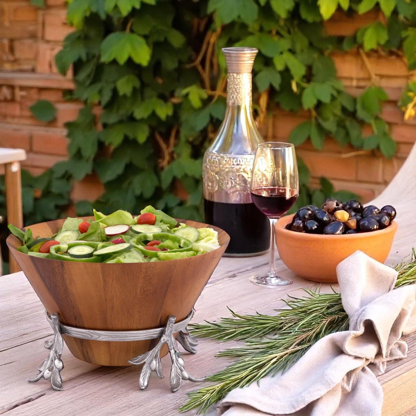 Olive Wood Salad Bowl - themonogram manor 