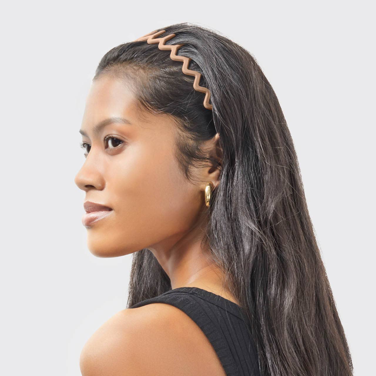 Recycled Plastic Zig Zag Headband 2pc - Neutral - themonogram manor 