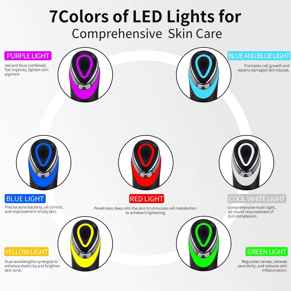 7 Colors Age-R Booster Pro Facial Skin Care anti Wrinkle Beauty Device EMS Microcurrent Lift Massager Home Use Beauty Skin Care - themonogram manor 