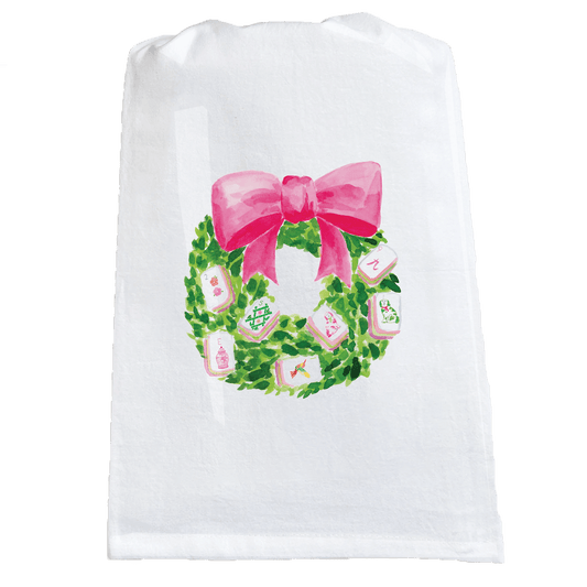 Mahjong Wreath Tea Towel - themonogram manor 
