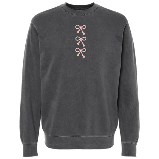 Embroidered Tasseled 'Bows' Cozy Crew - themonogram manor 