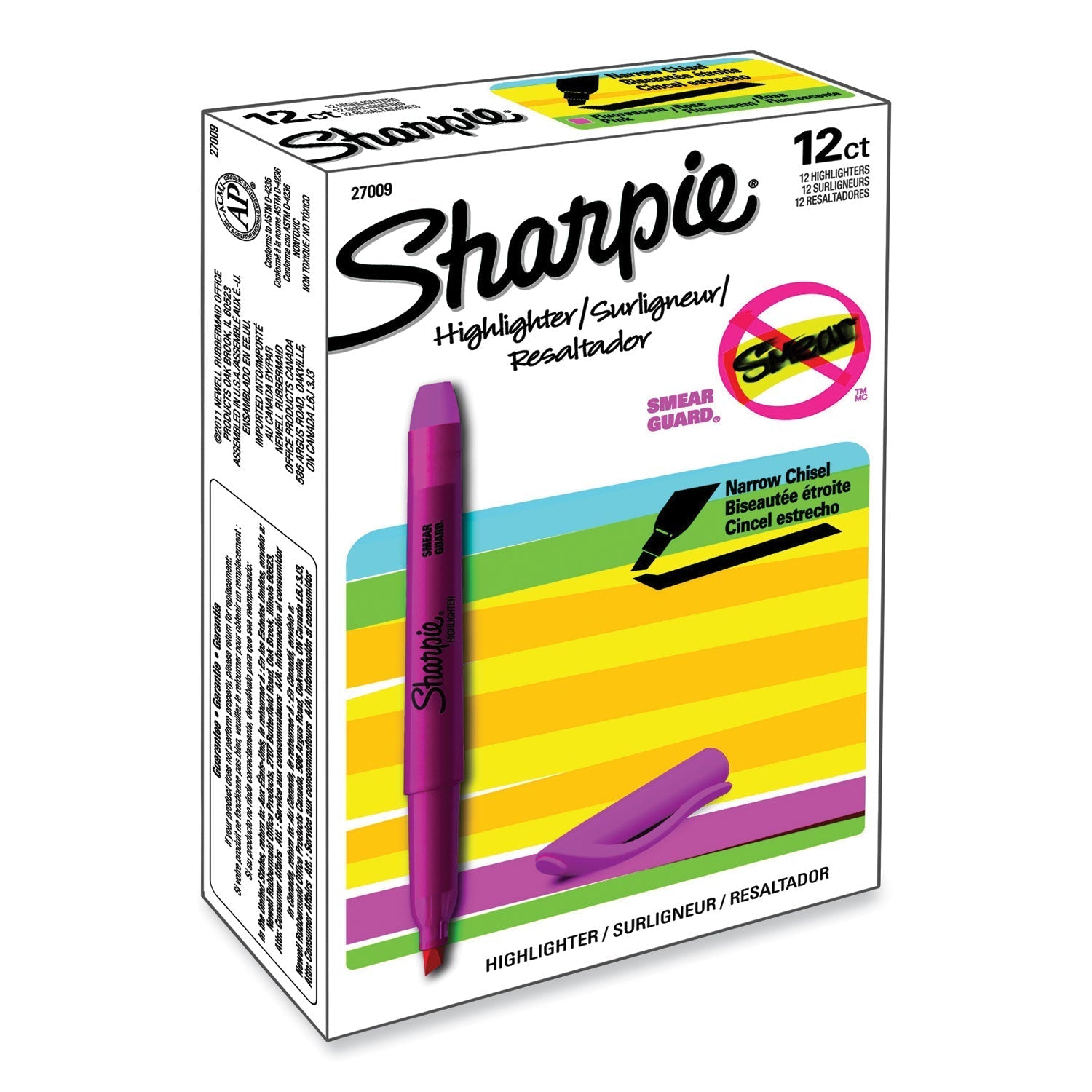 Sharpie Pocket Style Highlighters, Fluorescent Pink Ink, Chisel Tip, Pink Barrel, Dozen - themonogram manor 