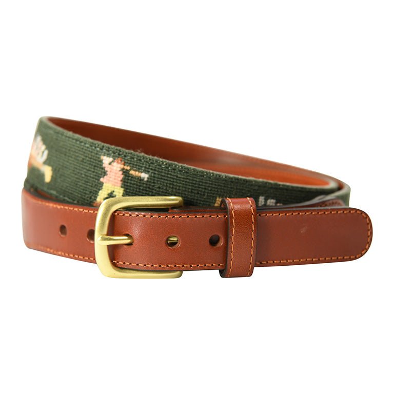 Golf Birdie On Needlepoint Belt (Final Sale) - themonogram manor 