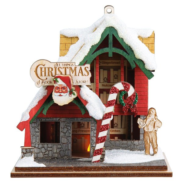 Christmas Book Store Ornament - themonogram manor 