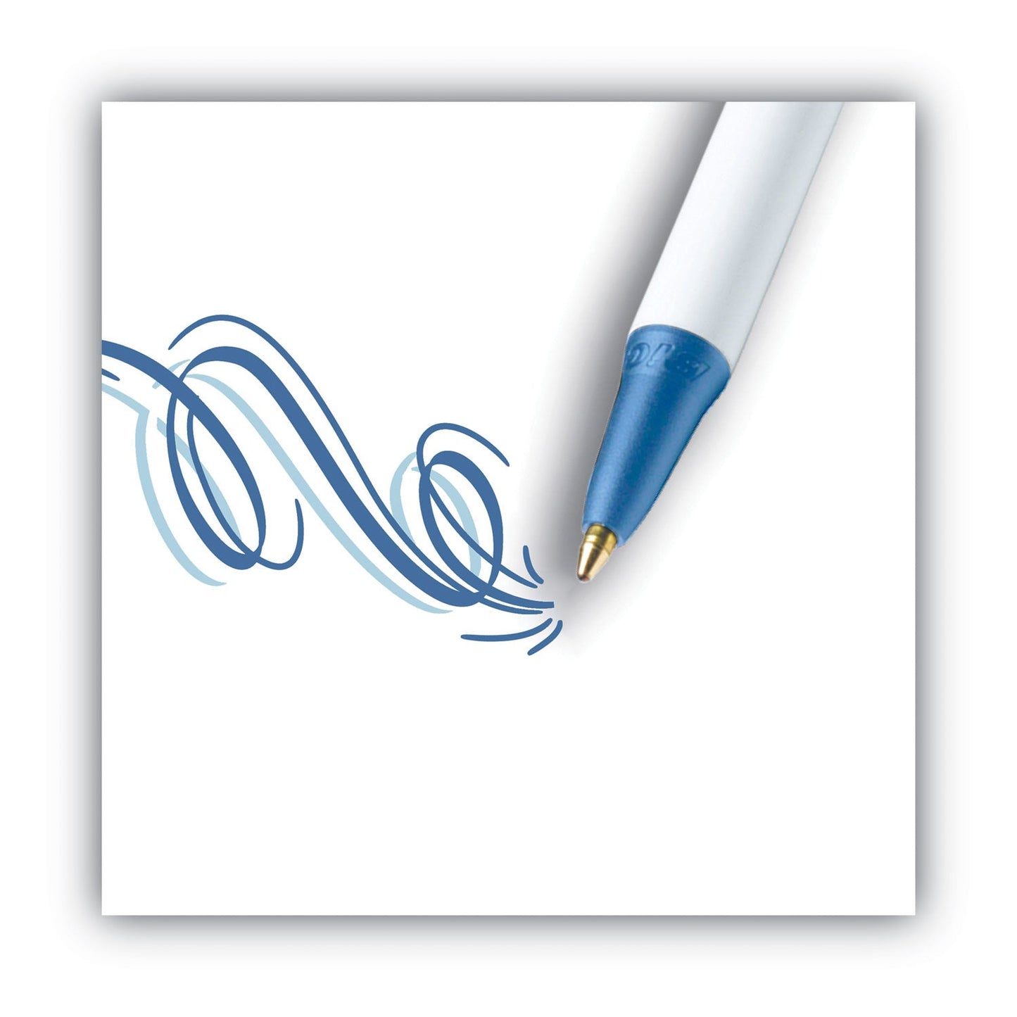 BIC Clic Stic Ballpoint Pen, Retractable, Medium 1 mm, Blue Ink, White Barrel, Dozen - themonogram manor 
