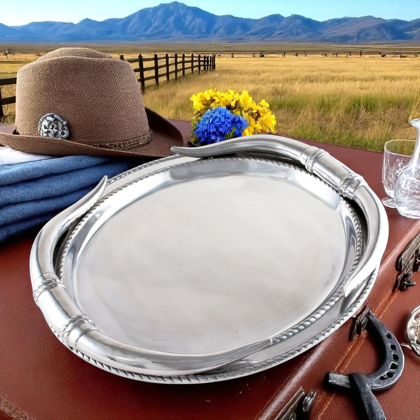 Longhorn Oval Platter - themonogram manor 