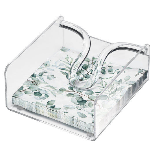 Acrylic Square Clear Cocktail Napkin Holder - themonogram manor 