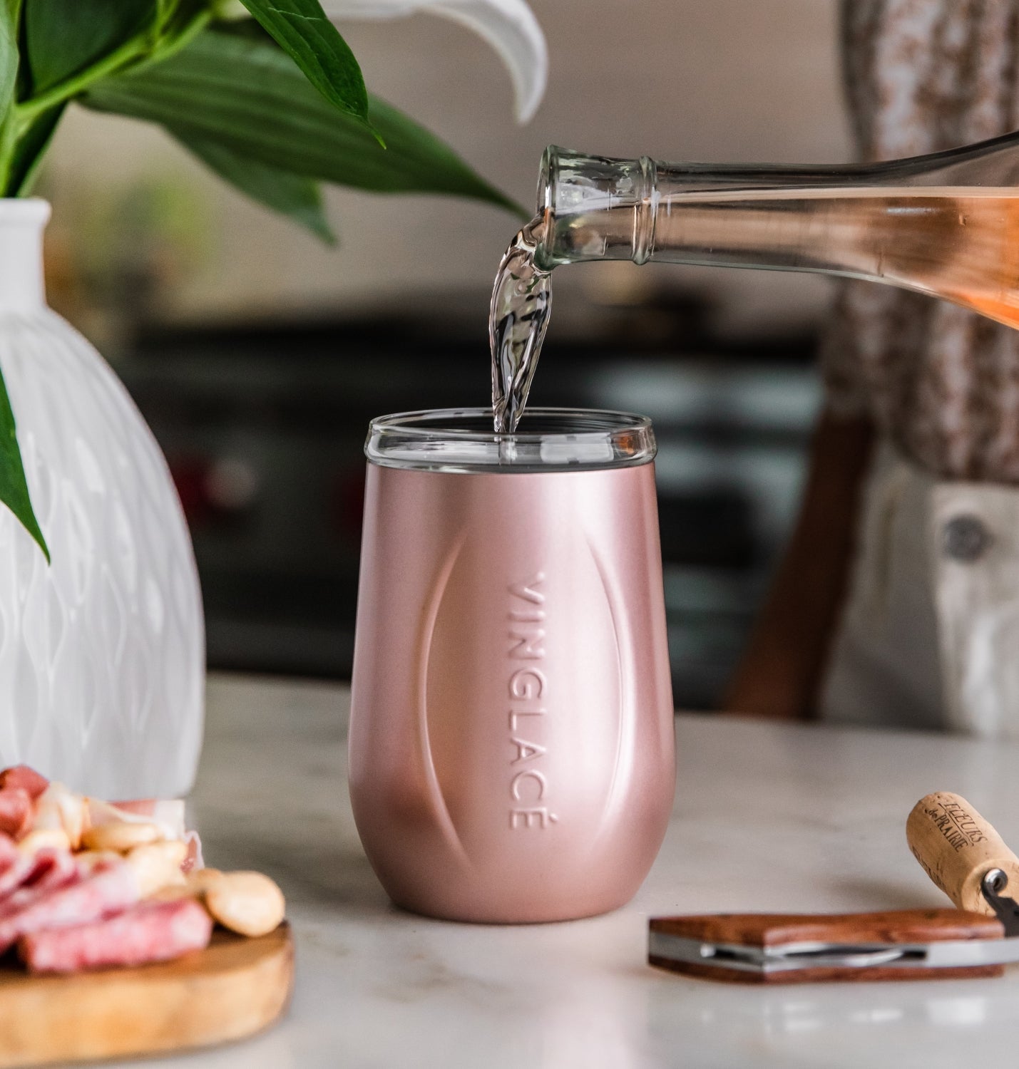 Glass Lined Wine Glass - themonogram manor 