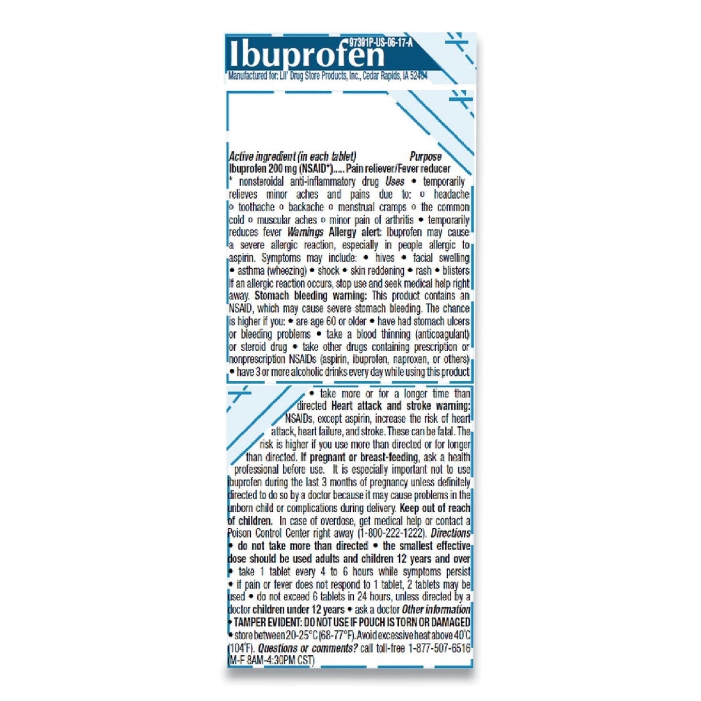 Lil' Drugstore Ibuprofen, 200 mg, Refill Pack, Two Tablets/Packet, 50 Packets/Box - themonogram manor 