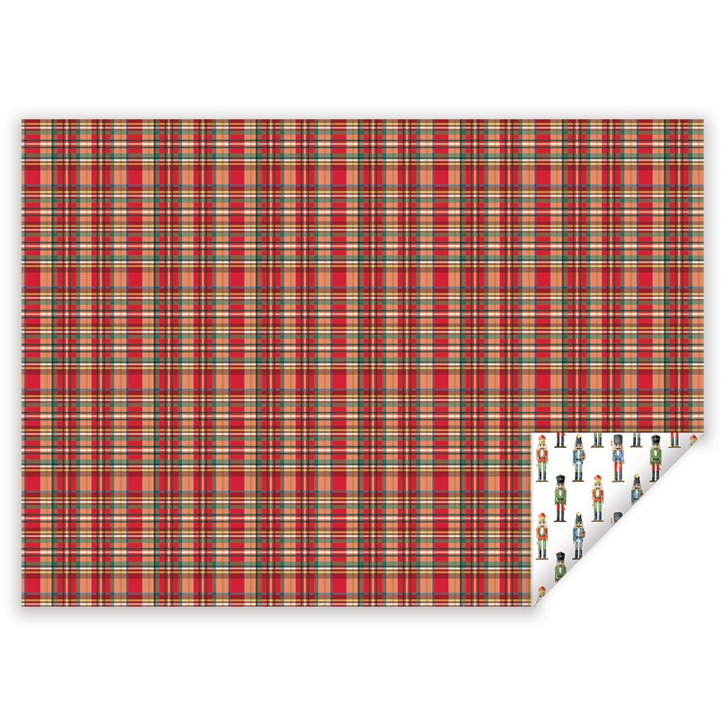 nutcracker plaid wrapping paper - themonogram manor 