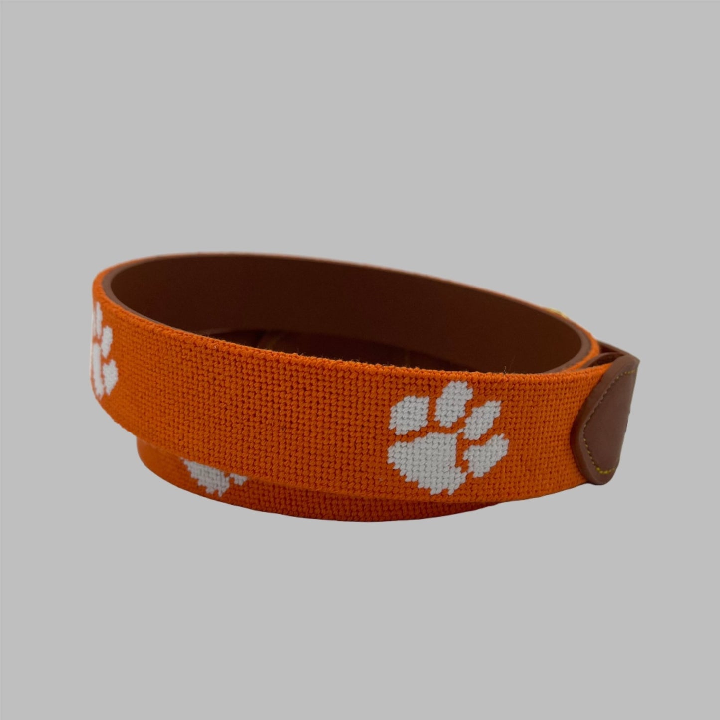 Clemson University Tigers - Officially Licensed - Hand - stitched Needlepoint Belt - themonogram manor 
