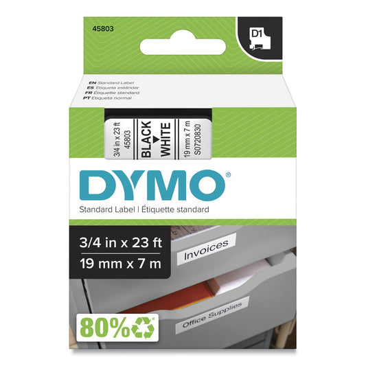 DYMO D1 High - Performance Polyester Removable Label Tape, 0.75" x 23 ft, Black on White - themonogram manor 