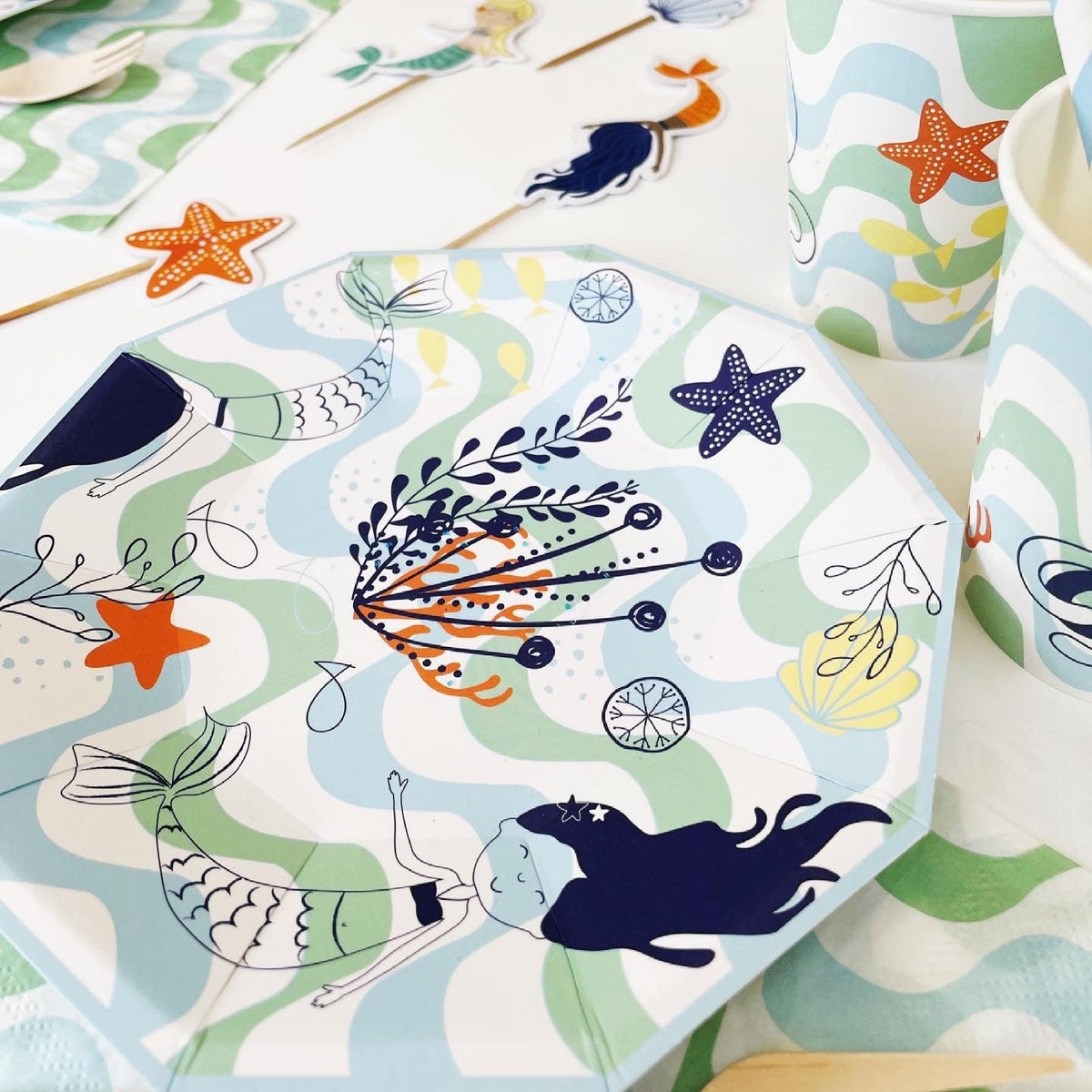 Merry Mermaids Small Plates (Set of 8) - themonogram manor 