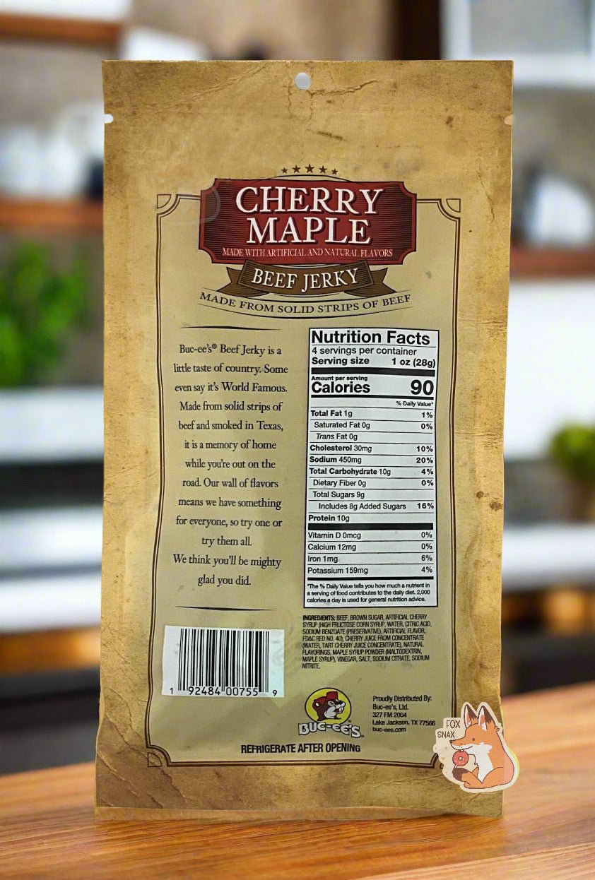 Buc - ee's Cherry Maple Beef Jerky - themonogram manor 
