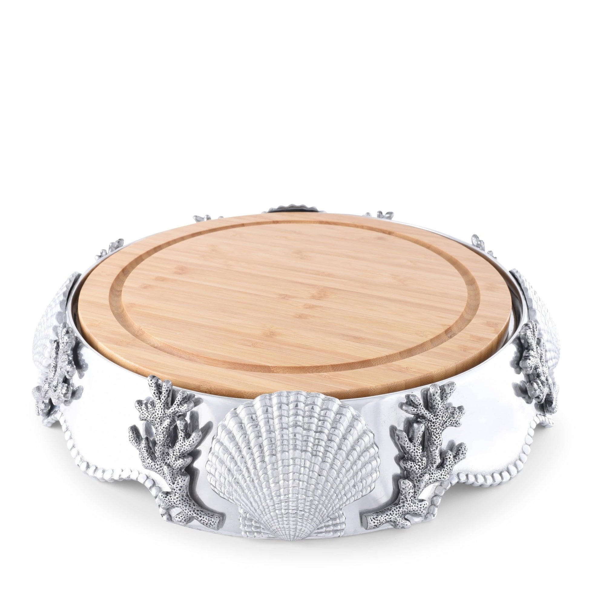 Coastal Wood Cheese Pedestal - themonogram manor 