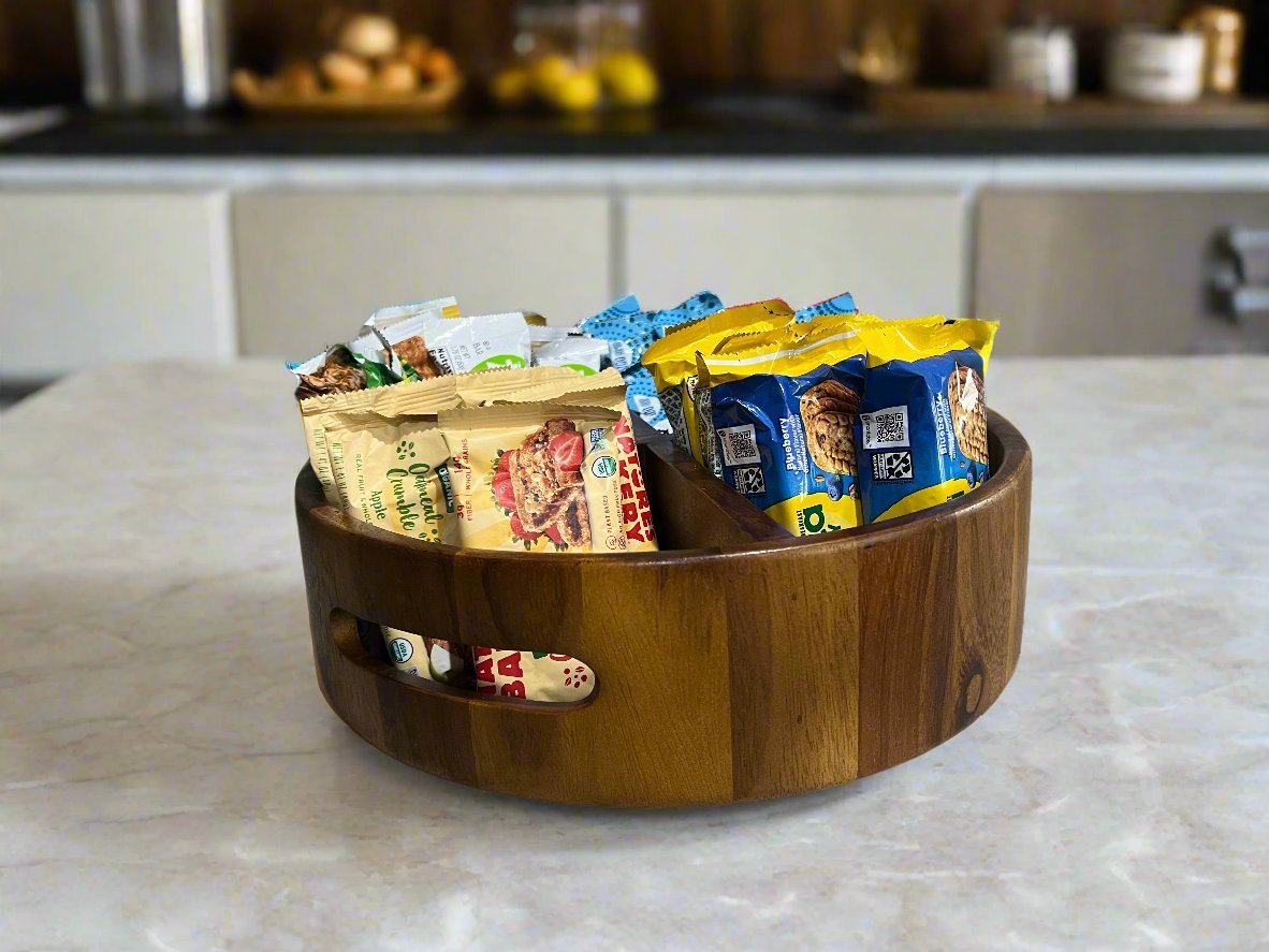 Rotating Lazy Susan Divided Round Tray - themonogram manor 