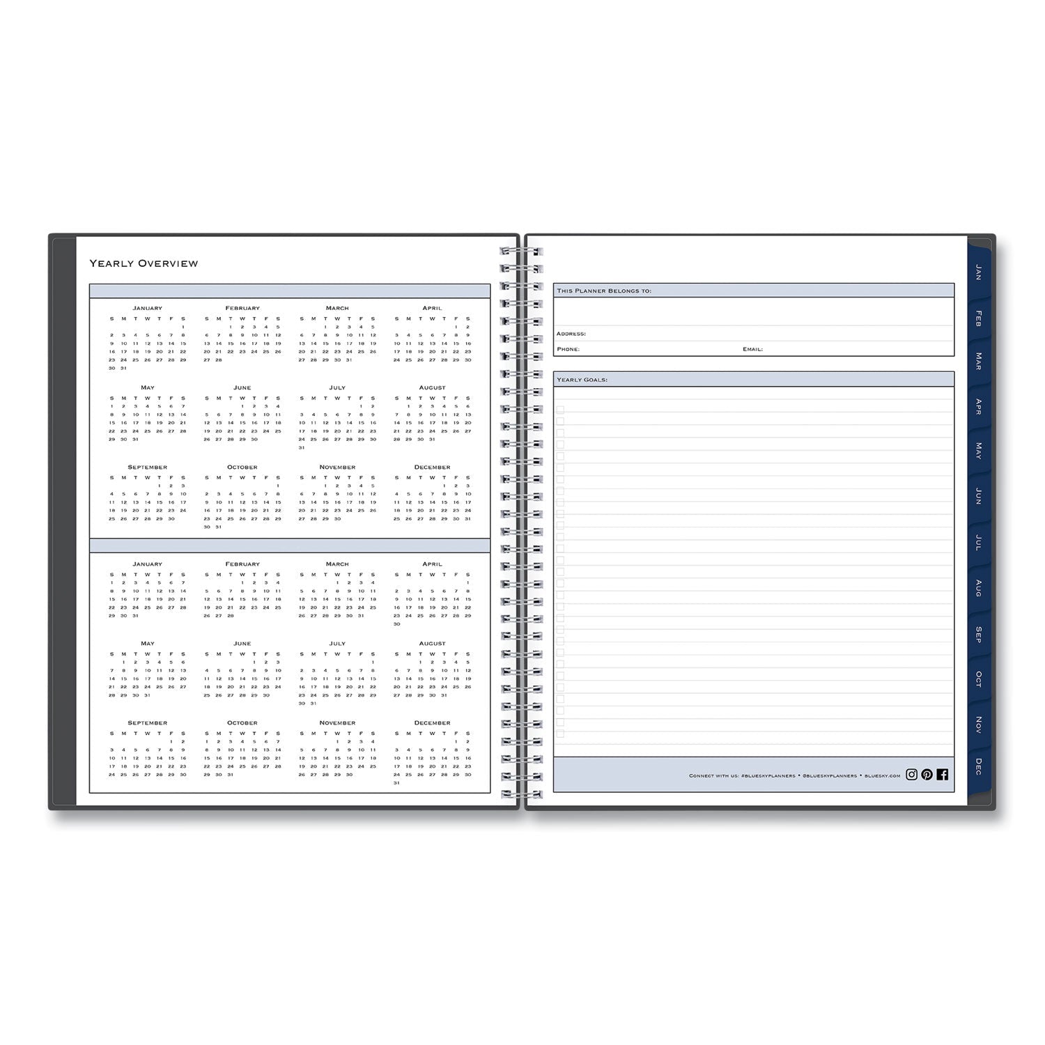 Blue Sky Passages Weekly/Monthly Planner, 11 x 8.5, Charcoal Cover, 12 - Month (Jan to Dec): 2023 - themonogram manor 