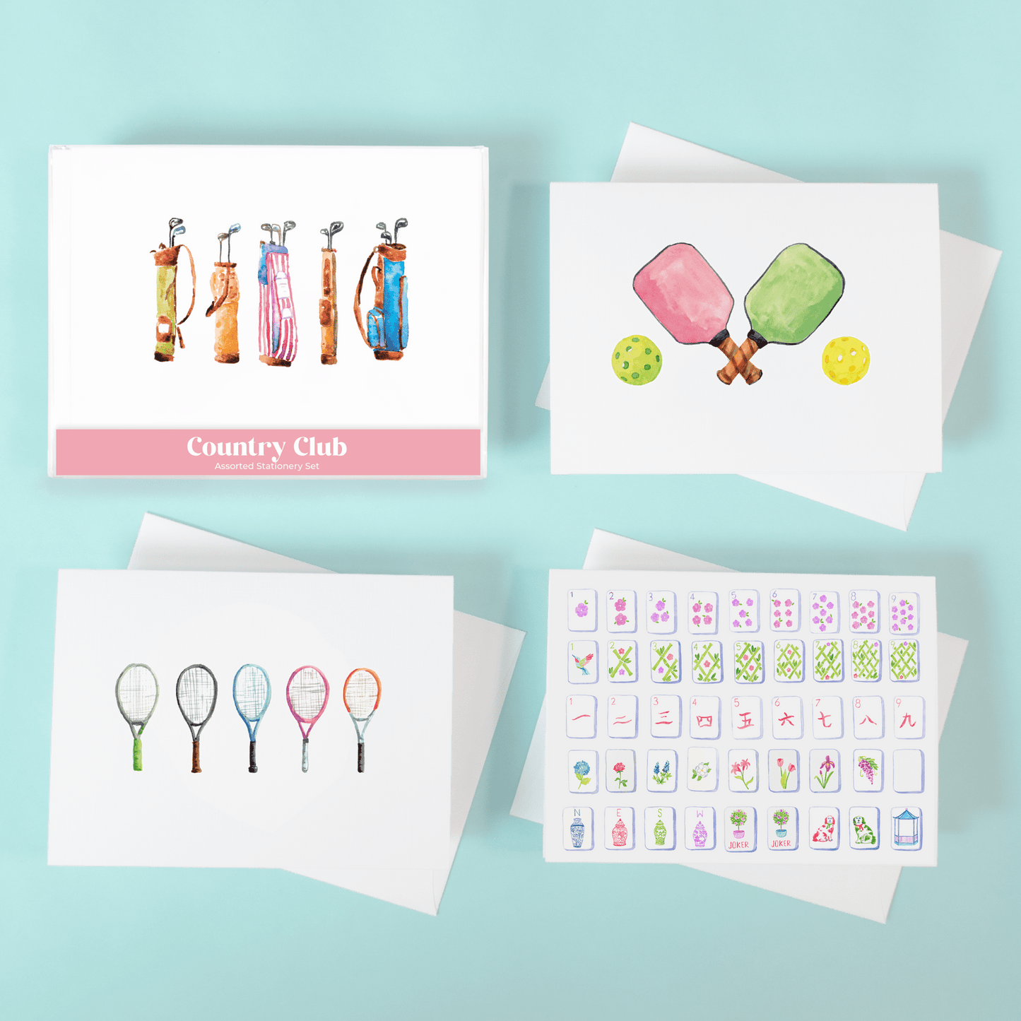 Country Club Assorted Stationery Set - themonogram manor 
