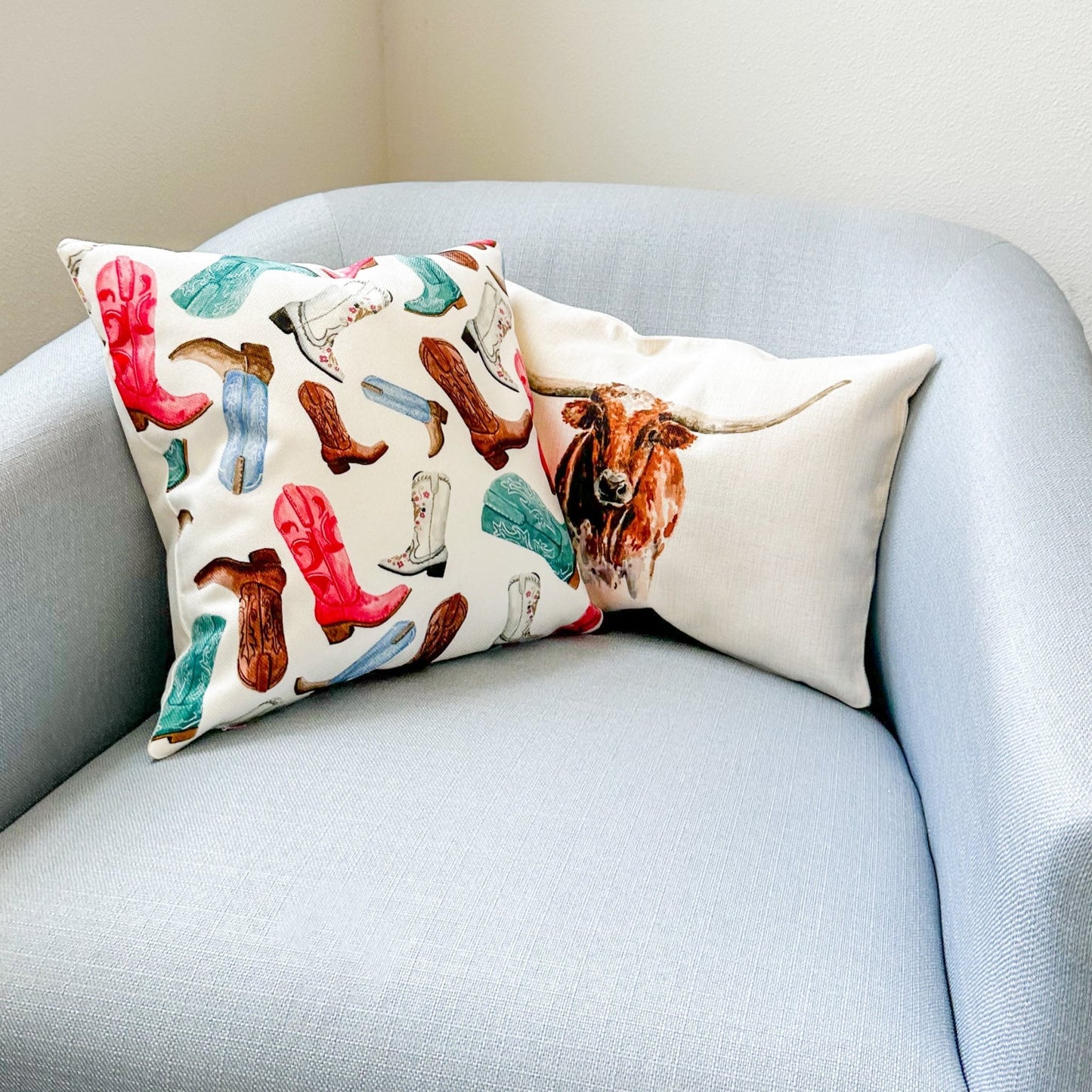 Colorful Cowboy Boots Pillow - themonogram manor 