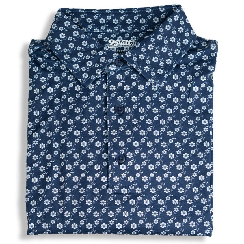 Blue Floral Men's Polo - themonogram manor 