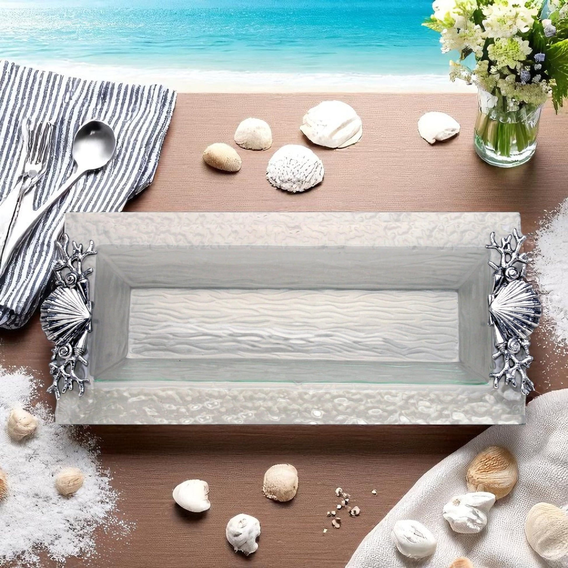 Shell/Sea Life Oblong Tray - themonogram manor 