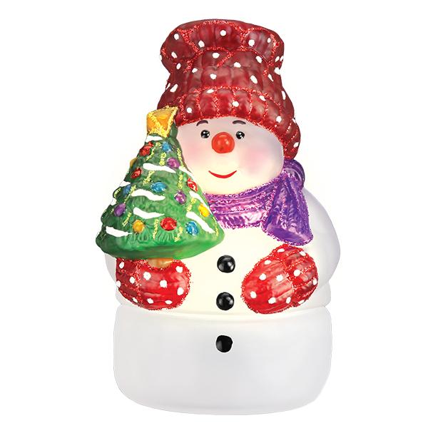 Snowman With Tree Candle Light - themonogram manor 