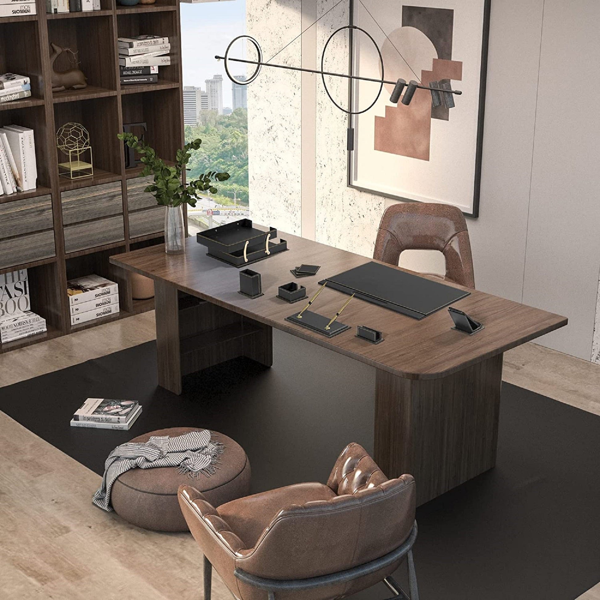 MOOG Classic Leather Desk Set - 12 PCS - themonogram manor 