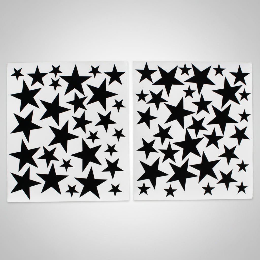 Stars Reusable Wall Decal - Black (66 Pcs) - themonogram manor 