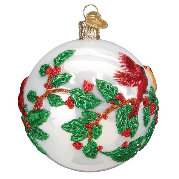 Hollyberry Birds Round Ornament - themonogram manor 