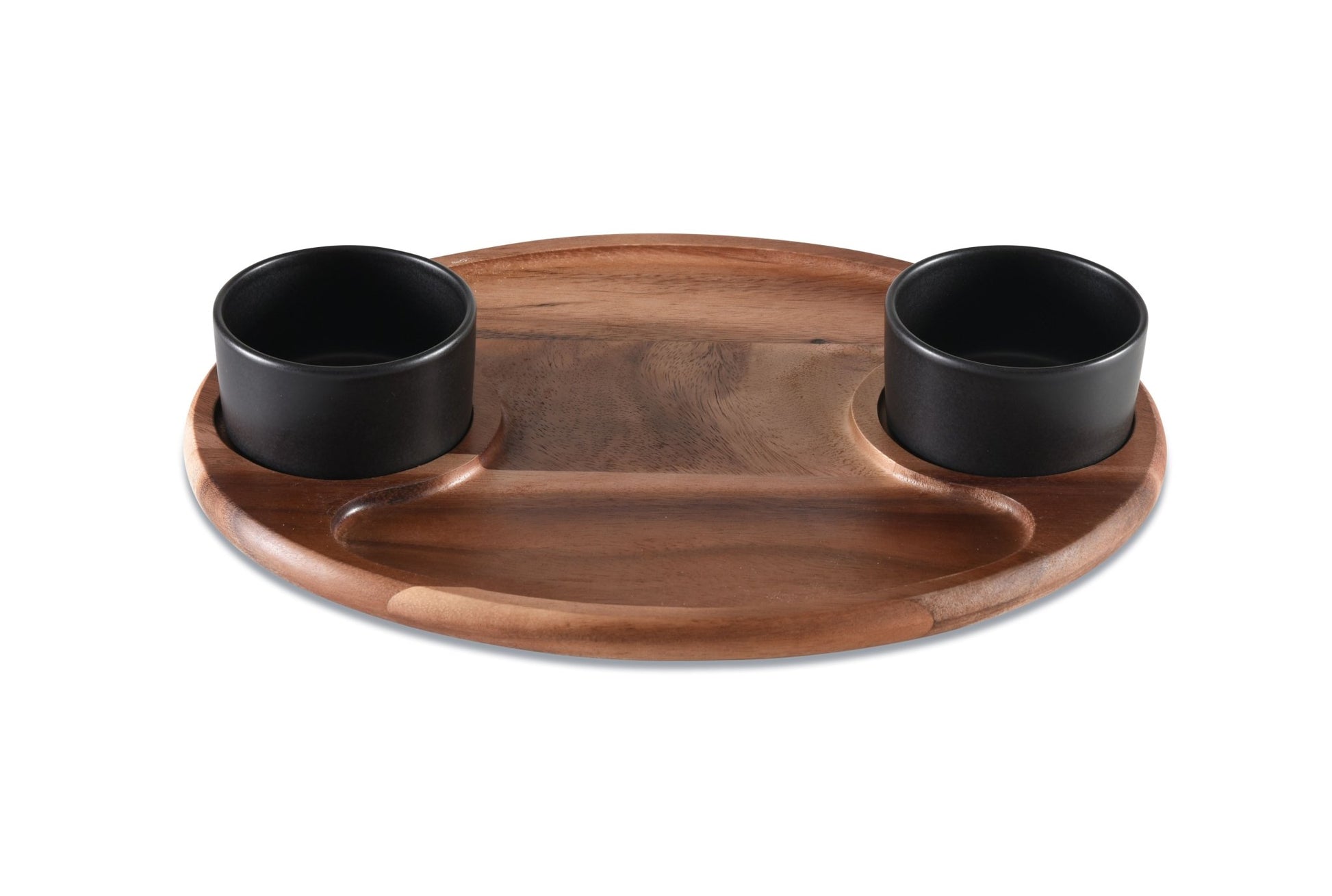 Charcuterie / Serving Tray w/ 2 Ceramic Bowls w/ Lids - themonogram manor 