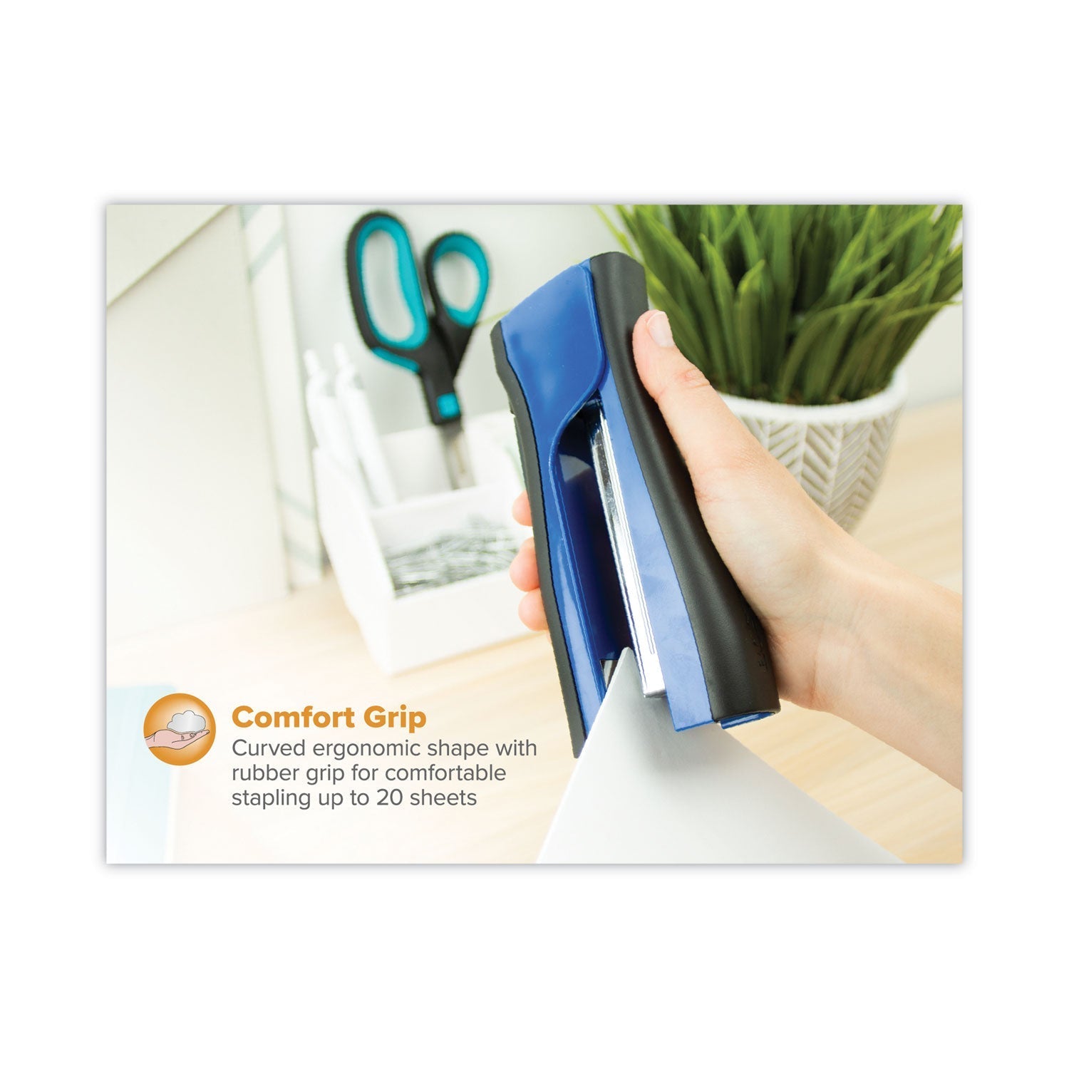 Bostitch Dynamo Stapler, 20 - Sheet Capacity, Blue - themonogram manor 