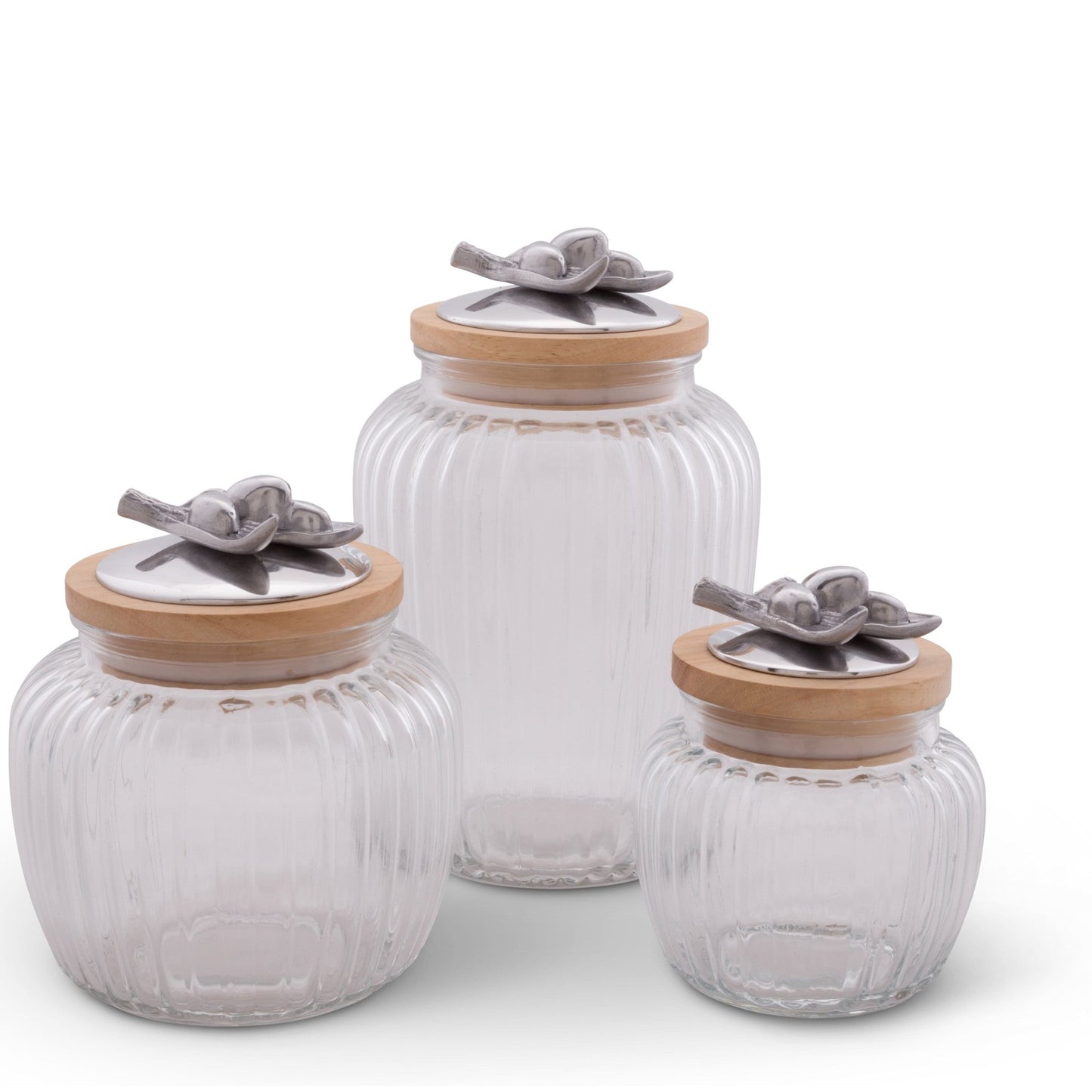 Olive Knob Glass Canisters - themonogram manor 