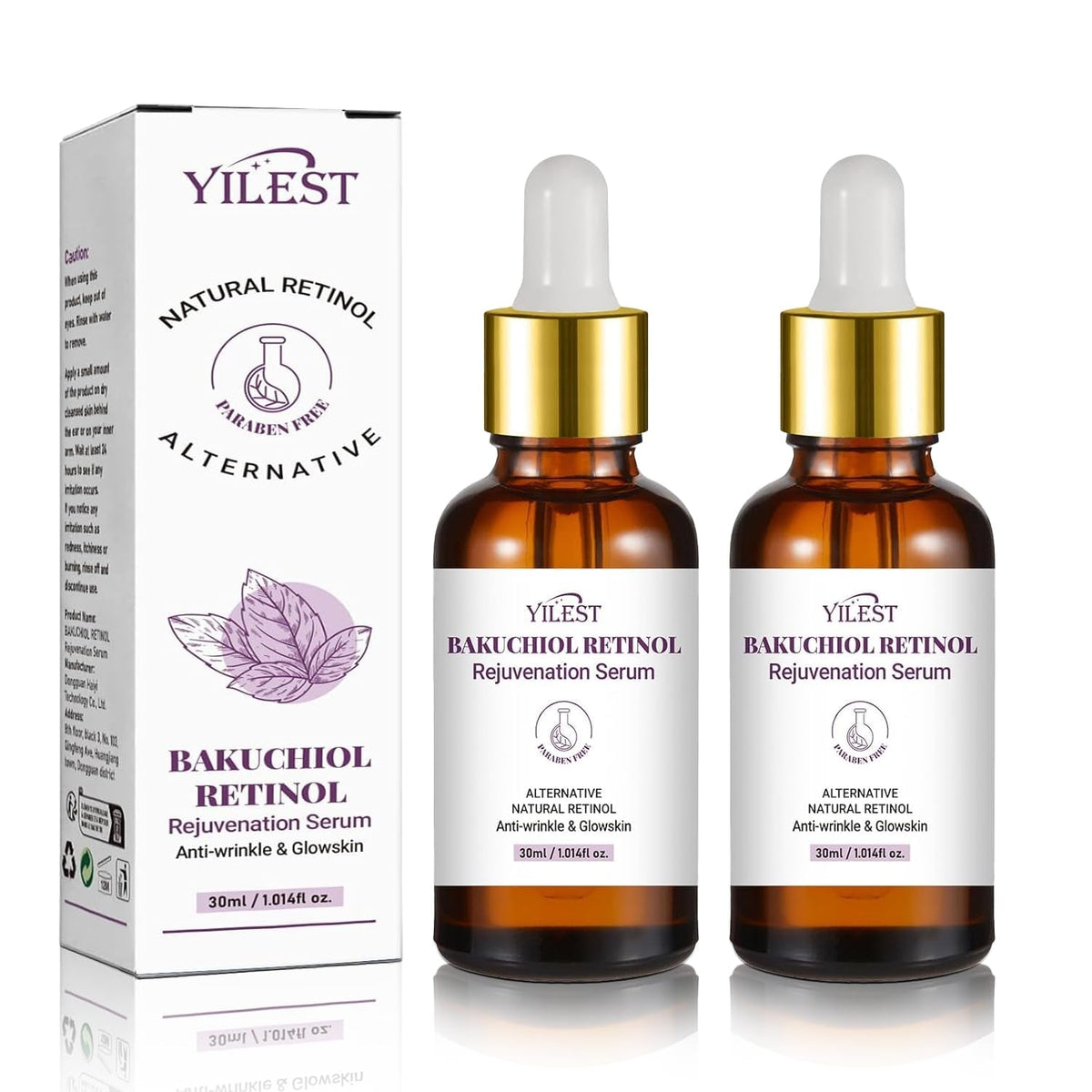 2PCS Bakuchiol Retinol Serum Retinol Rejuvenation Serum, Retinol Serum for Wrinkles Retinol Serum Face Serum for All Skin, Retinol Serum Wrinkles for Man&Women - themonogram manor 