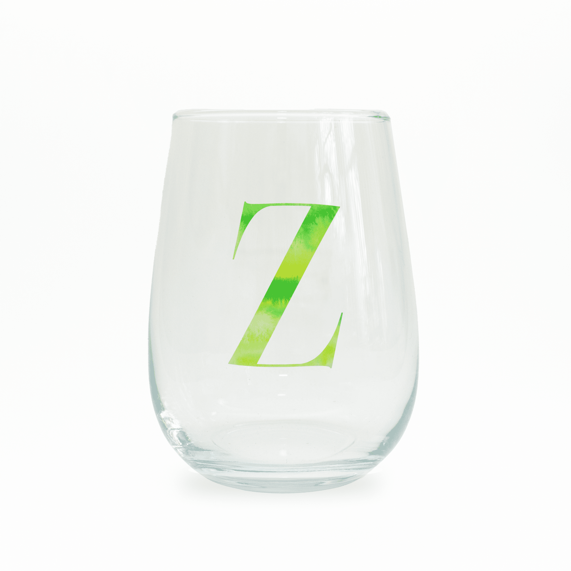 Z Monogram Stemless Wine Glass - themonogram manor 