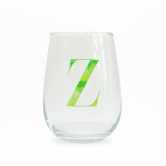Z Monogram Stemless Wine Glass - themonogram manor 