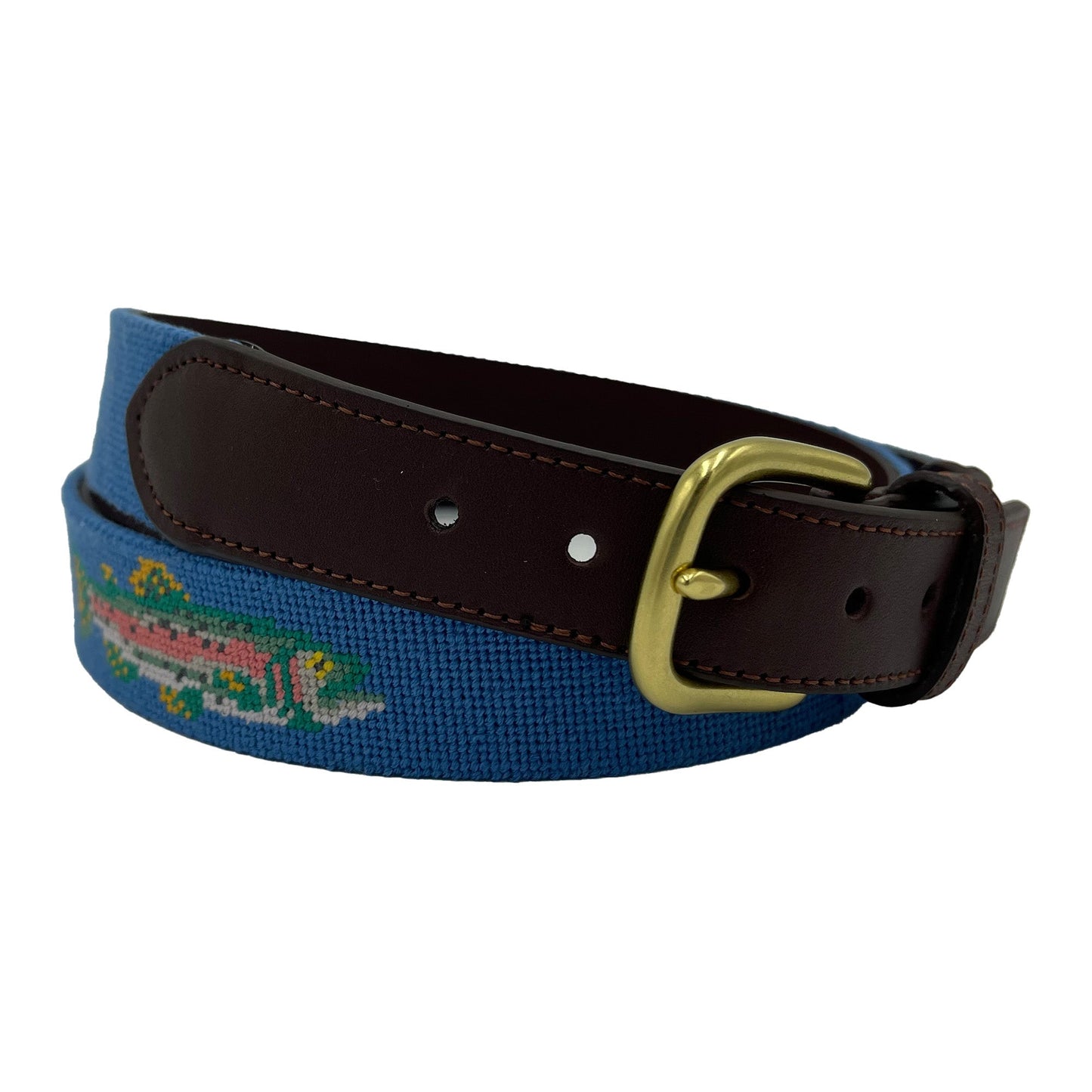 Speckled Trout Fishing Needlepoint Belt - themonogram manor 