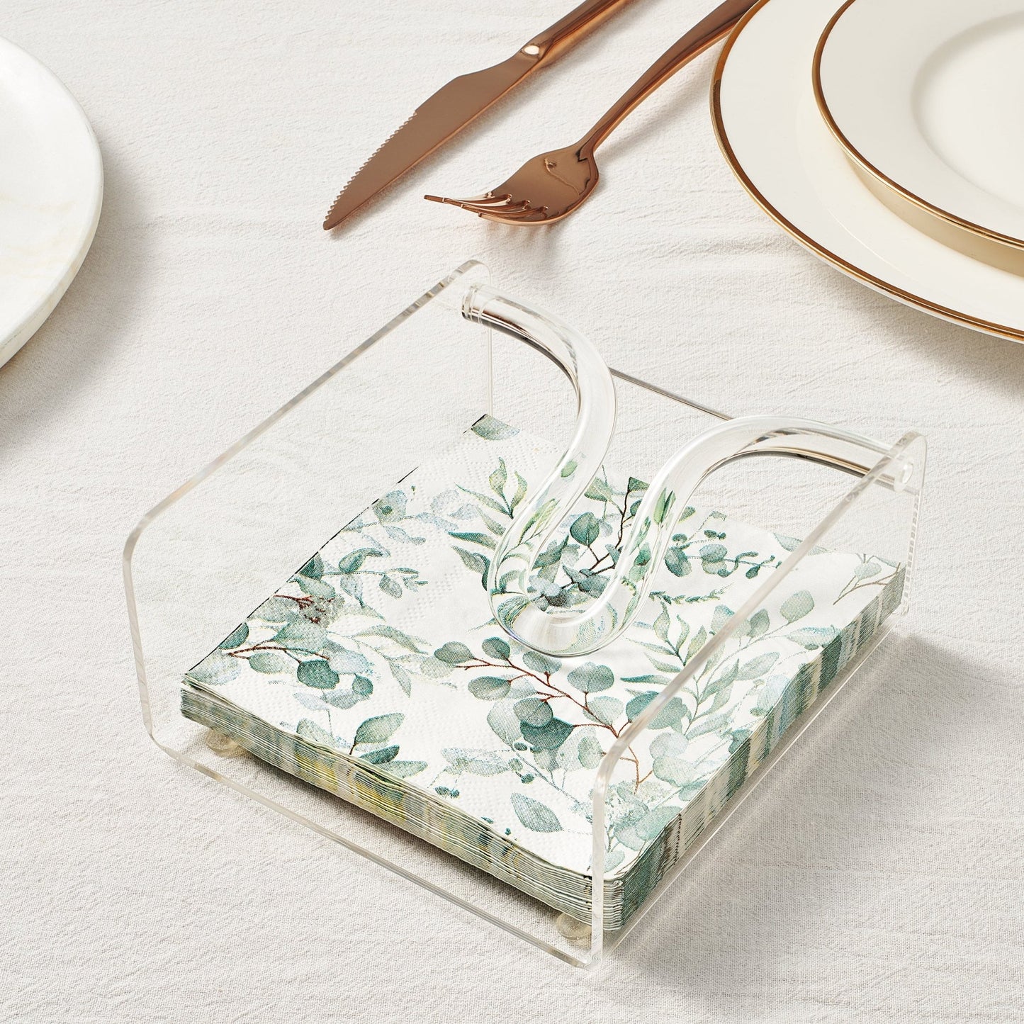 Acrylic Square Clear Cocktail Napkin Holder - themonogram manor 