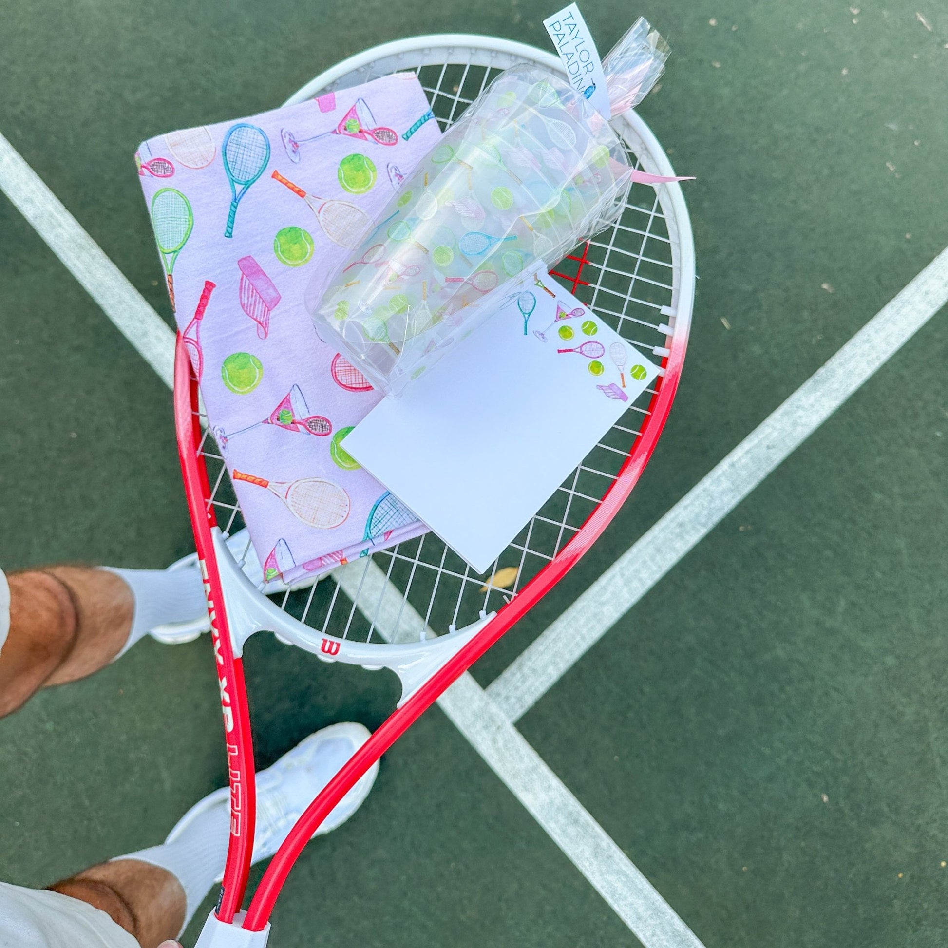Tennis & Cocktails Pattern Notepad - themonogram manor 