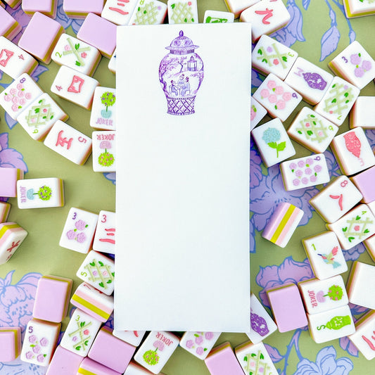 Purple Mahjong Ginger Jar Listpad - themonogram manor 
