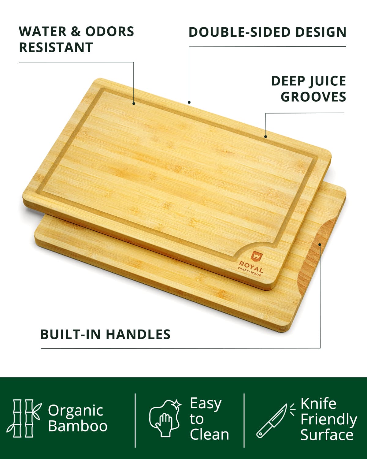 Cutting Board Set of 3, Bamboo - themonogram manor 