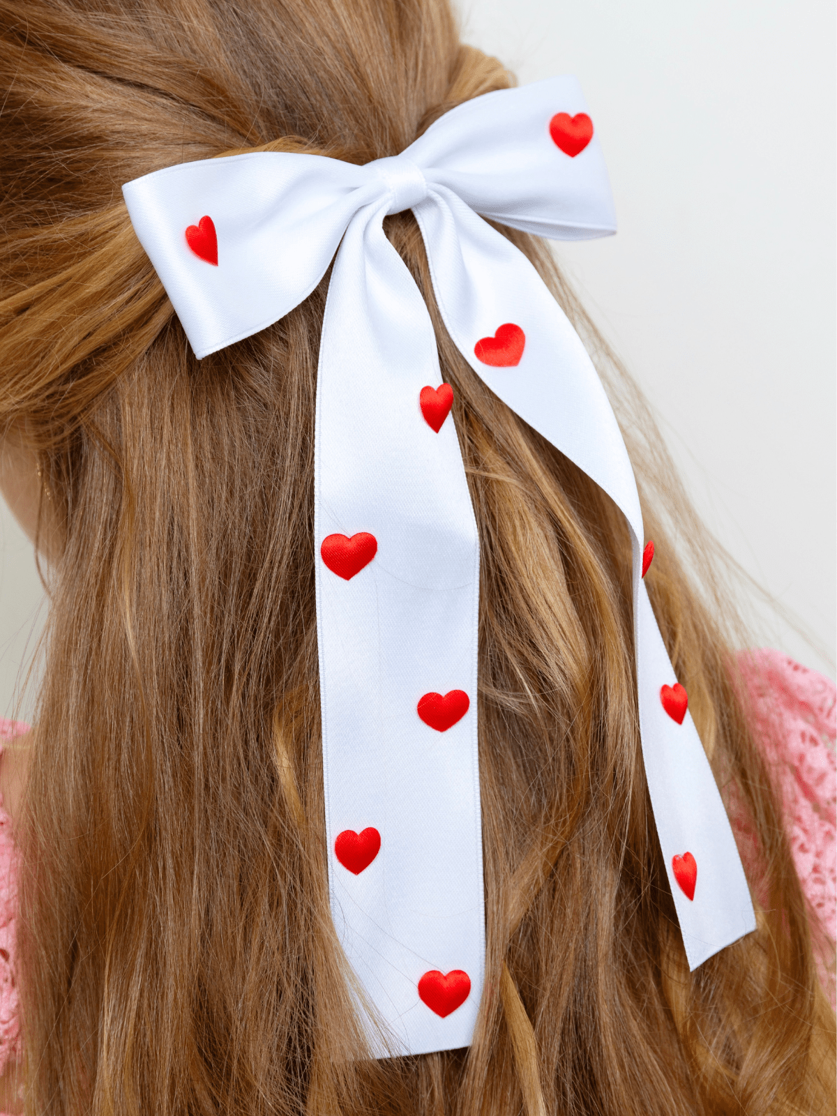 Sweet Hearts Red & White Bow Clip - themonogram manor 